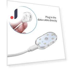 2Pcs 5V 6LED Car Interior Dome Light Finger Touch Sensor Reading Lamp USB Charge — Light Kit, Skyfree