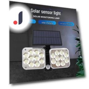 Remote Control LED Solar Floodlight with Motion Sensor — Outdoor Security & Flood Lighting, TrendVibeCN