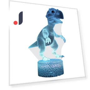 Colorful 3D Dinosaur Night Light — Kids' Lamps, CosyHome