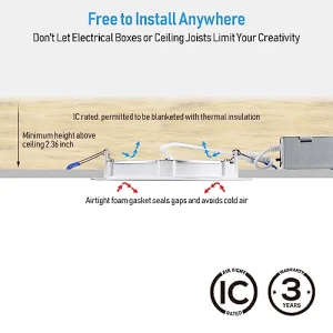 8-Pack 6 Inch Slim LED Recessed Lighting, TORCHSTAR