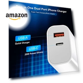 Dual Port Fast Charger with 10FT USB-C to Lightning Cable — Chargers, Shenzhen Liuri Technology Co.,Ltd.