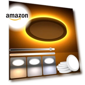 LED Flush Mount Ceiling Fixture with Night Light — Overhead Lighting, JTT