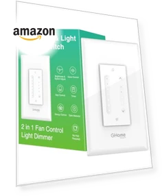 Smart Dimmer Switch with Ceiling Fan Control — Ceiling Fan Wall Controls, GHome Smart