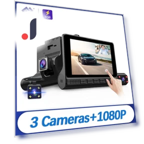 3 Lens Camera 4.0-inch Touch Screen Car Dash Cam — Dashboard Cameras, E-ACE