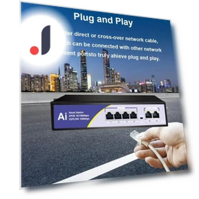 POE Switch 6 Ports 100 Mbps Ethernet Smart Switch — Hubs, KuWFi