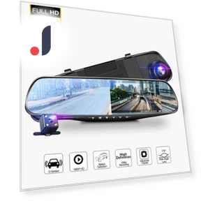Dual-Lens Mirror Dash Cam — Dashboard Cameras, AI Supermarket