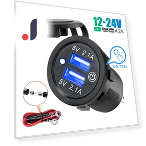 Dual USB 4.2A 12-24V Car Charger — Vehicle Power Solutions, Cars Auto Home
