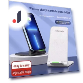 Foldable Vertical Wireless Charging Stand — Phone Accessories, AI Supermarket