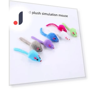 Interactive Squeaky Plush Cat Toy Mouse — Mice & Animals, AI Supermarket