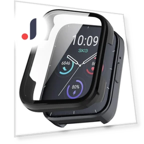 PC Case with Tempered Glass, Smart Watch G V9 Screen, Protective Case with Scratch Green — Screen Protectors, Happy Electronic King