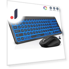 Silent Wireless Keyboard and Mouse with RGB Backlight — Keyboards, SeenDa