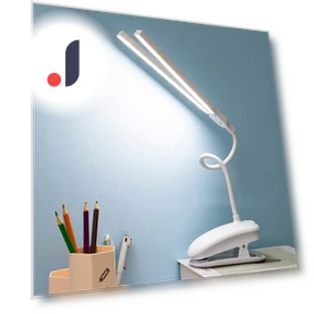 Dual Head LED Desk Lamp with Clamp and Touch Control — Study & Desk Lighting, Elegant Living House