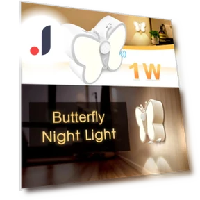 LED Butterfly Night Light with Adjustable Brightness — Night Lights, SMOO