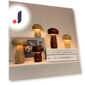 Wooden Night Light with Mushrooms — Night Lights, Elegant Living House