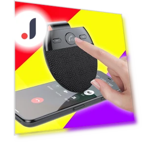 Bluetooth Car Kit with HD Voice and Sun Visor Speaker — Wireless Car Connectivity, AI Supermarket