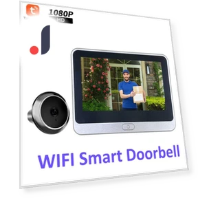 Color Screen TUYA WiFi Hidden Electronic Cat Eye — Smart Home Security, Qichuanxin