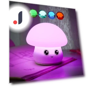 Colorful Silicone Mushroom Night Light — Night Lights, Cozy Cottage-Relax