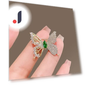 Diamond Butterfly Smart Flash Brooch — Pins & Brooches, JEWEL HOME