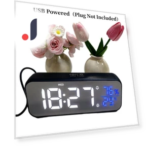 Digital Alarm Clock with Temperature and Humidity Sensor — Alarm, Stone Home