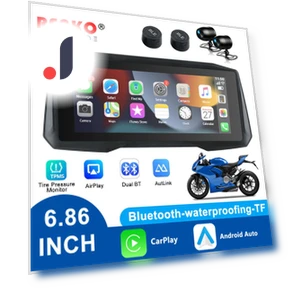 Portable Wireless Motorcycle CarPlay Android Auto Touch Screen — Navigation & GPS Accessories, Reakosound