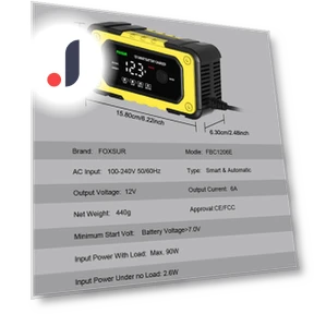 Smart Battery Charger for Auto Moto Lead-Acid AGM Gel VRLA — Chargers, IKEA Supermarket