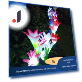 Waterproof LED Garden Light with Lilies — Outdoor Security & Flood Lighting, AI Supermarket