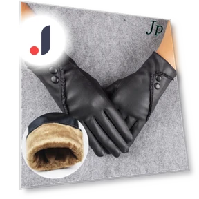 Winter Soft Leather Gloves with Touchscreen — Arm Warmers, WomWear