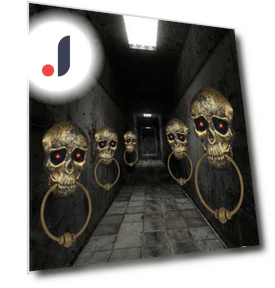 Halloween Decoration Skull Doorbell — Spooky Sounds, Rainbow Rain