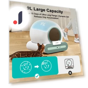 Smart Self-Cleaning Cat Litter Box — Waste Bins, Rainbow Rain