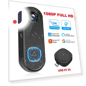 Wireless WiFi Video Doorbell — Smart Home Security, coaao