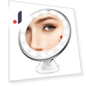 10x Magnifying Mirror with LED Lighting — Handheld, Luminaire Lighting Mall
