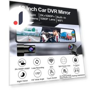 12-inch Touchscreen Mirror Dash Cam — Dashboard Cameras, JOHO
