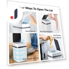 Automatic Touchless Trash Can — Kitchen Cans, Homedepot