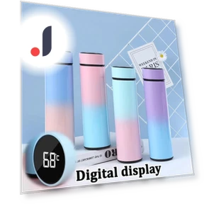 Gradient Water Bottle with Temperature Display — Travel Drinkware, Happy Home Mall