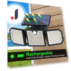 Outdoor Induction Spotlight with Three Heads on Solar Battery — Garden Illumination, Smarter than future