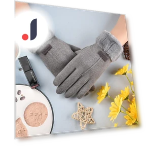 Self-Heating Fleece Gloves with Half-Open Fingers and Touchscreen — Gloves, Female s