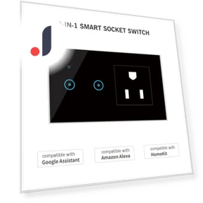 Wi-Fi Smart Wall Outlet with 1-Key Touch Light Switch — Outlet Switches, Optimized General