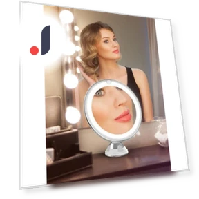 10x Magnifying Mirror with LED Lighting — Handheld, Light makeup