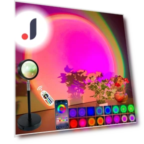 Smart Bluetooth Night Light Rainbow Sunset Projector Lamp — Night Lights, Supermarket GO