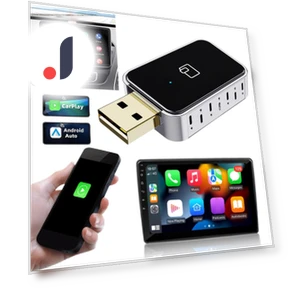 Wireless CarPlay Android Auto 2-in-1 AI Box — Stereo Receivers, Optimized General