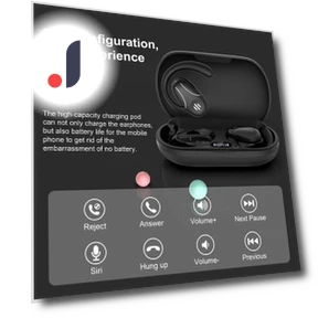 Bluetooth Headphones with Rotating Hook — Over-Ear Headphones, QUEED