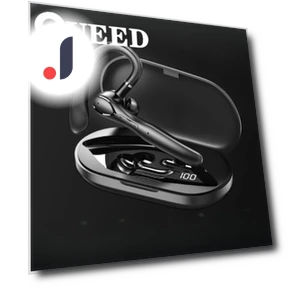 Bluetooth Headset with Dual Microphones and Noise Cancellation — Headsets, QUEED