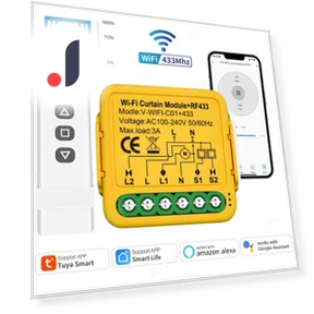 Smart WiFi RF433 Curtain Switch Module — Smart Home Modules, Super Dream Home