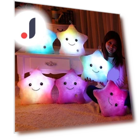 Soft LED Star Pillow — Night Lights, laitangmu