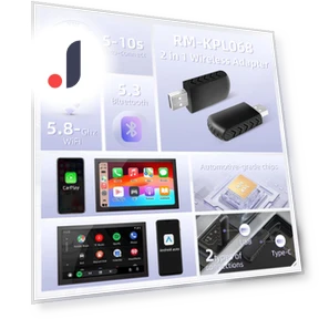 Wireless CarPlay Android Auto Adapter — Stereo Receivers, Happy Home Mall