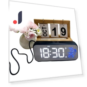 Digital Alarm Clock with Temperature and Humidity Sensor — Alarm, DC-HOME-4