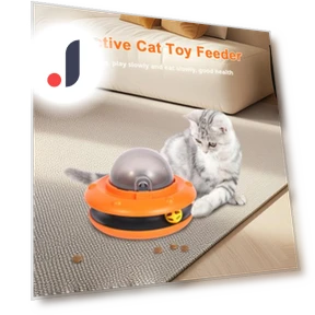 Interactive UFO-Shaped Slow Feeder with Ball Track — Slow Feed, Kitty Cat House
