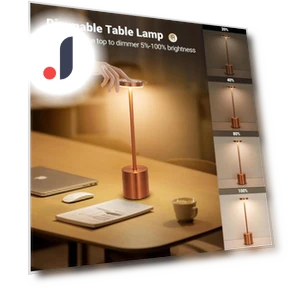 Rechargeable 3-Color LED Desk Lamp with Touch Sensor — Desk & Table Lighting, JOHO - CarGear