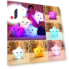 Soft LED Star Pillow — Night Lights, HOW-E