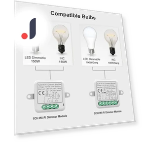 Wifi ZigBee Wireless 1/2 Gang Module Mini Dimmer Interrupter — Smart Home Modules, HIMOJO
